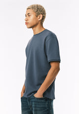 Buffalo David Bitton Kellen Men’s Textured Knit Tee COLOR Vintage Indigo 