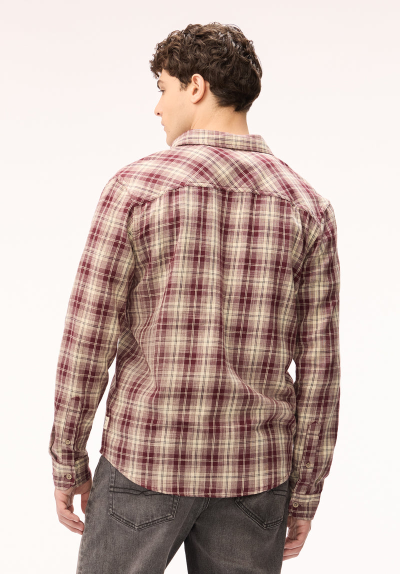 Saroz Men's Long Sleeve Plaid Shirt, Decadent Chocolate – Buffalo