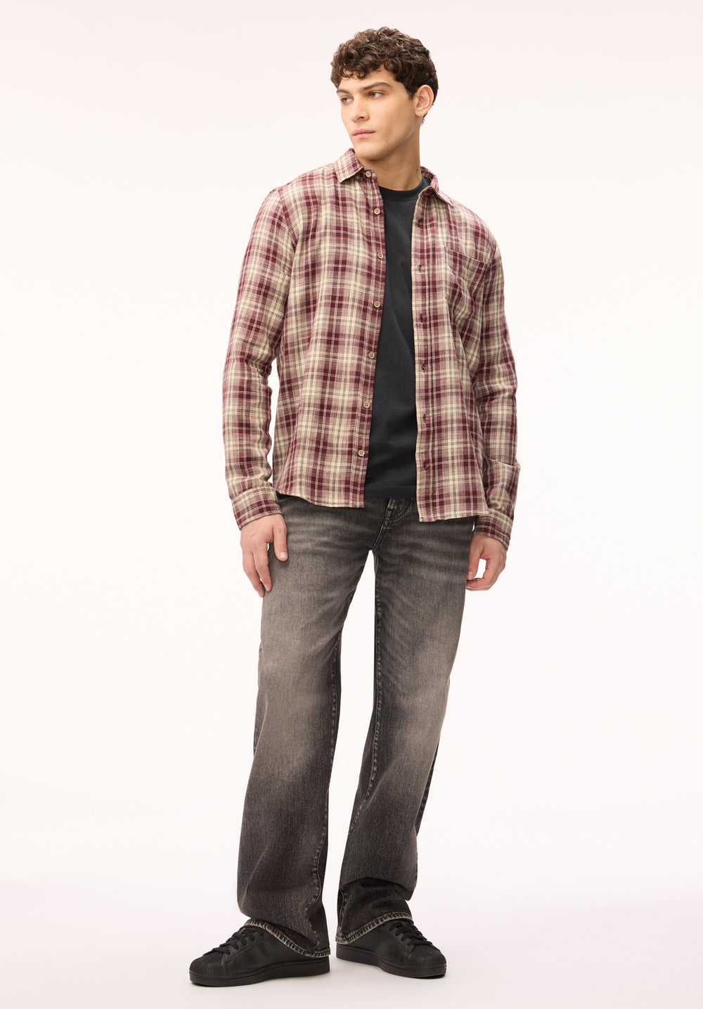 Saroz Men's Long Sleeve Plaid Shirt, Decadent Chocolate – Buffalo