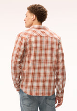 Buffalo David Bitton Saroz Men's Plaid Long Sleeve Shirt, Coconut Shell 
