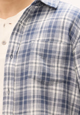 Buffalo David Bitton Saroz Men's Plaid Long Sleeve Shirt, Vintage Indigo 