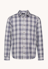 Buffalo David Bitton Saroz Men's Plaid Long Sleeve Shirt, Vintage Indigo 