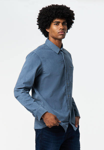 Sinclair Men’s Long-Sleeve Corduroy Shirt with Chest Pocket color MIRAGE