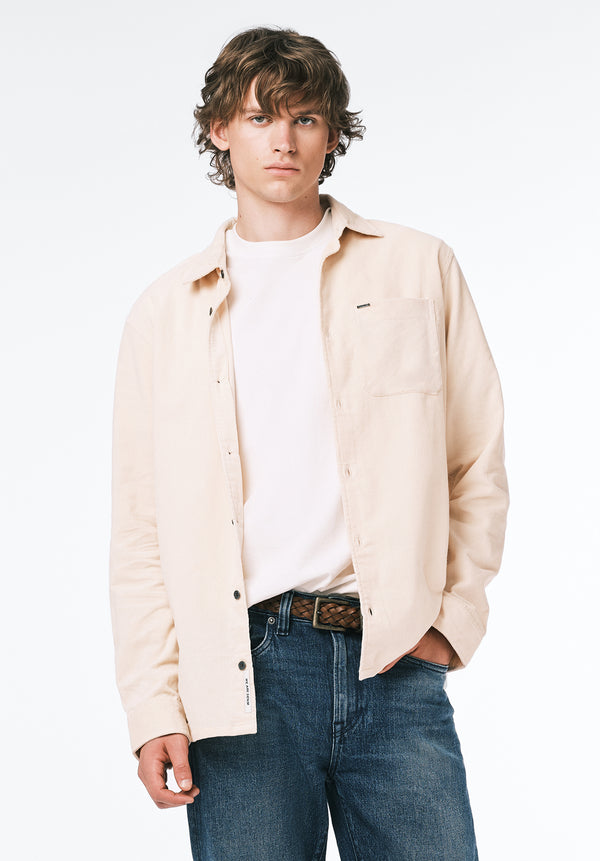 Sinclair Men’s Long-Sleeve Corduroy Shirt color BUTTERCREAM