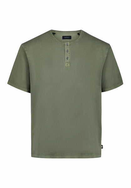 Buffalo David Bitton Kandor Men’s Short Sleeve Henley COLOR Army Green 