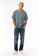 Buffalo David Bitton Kandor Men’s Short Sleeve Henley COLOR Mirage 