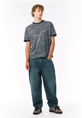 Buffalo David Bitton Kirion Men’s Striped Tee COLOR Faded Denim 