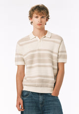 Buffalo David Bitton Wildero Men's Short Sleeve Sweater Polo COLOR Moonbeam 