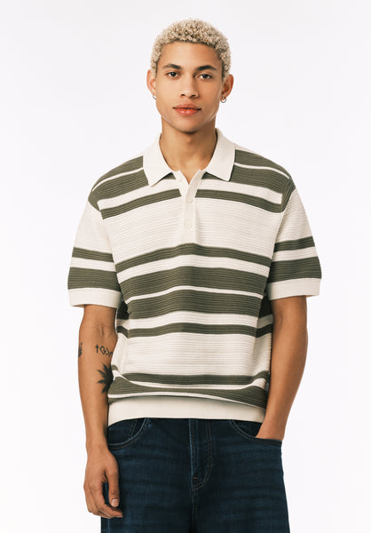 Buffalo David Bitton Wildero Men's Short Sleeve Sweater Polo COLOR Army Green 