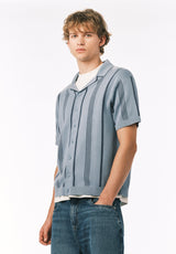 Buffalo David Bitton Waldir Men’s Short Sleeve Sweater Shirt COLOR Faded Denim 