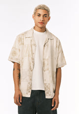 Buffalo David Bitton Sandro Men’s Printed Short Sleeve Camp Shirt COLOR Boulder 