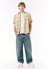 Buffalo David Bitton Sulian Men’s Short Sleeve Plaid Shirt COLOR Boulder 