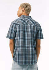 Buffalo David Bitton Sulian Men’s Short Sleeve Plaid Shirt COLOR Mirage 