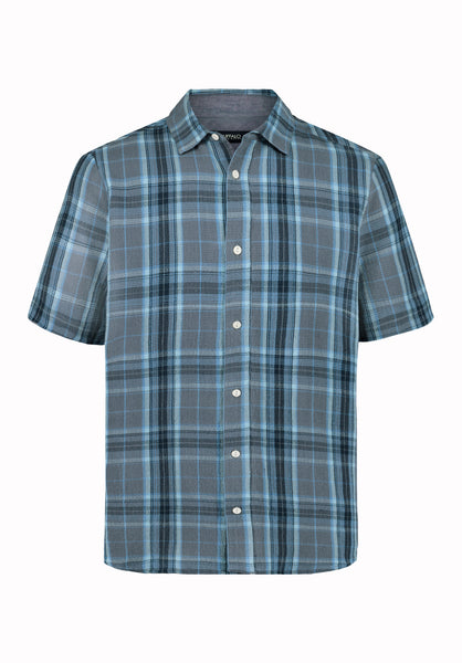 Buffalo David Bitton Sulian Men’s Short Sleeve Plaid Shirt COLOR Mirage 