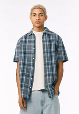 Buffalo David Bitton Sulian Men’s Short Sleeve Plaid Shirt COLOR Mirage 