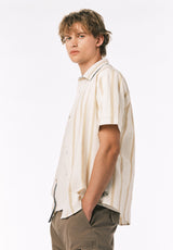 Buffalo David Bitton Sulian Men’s Short Sleeve Striped Shirt COLOR Milk 