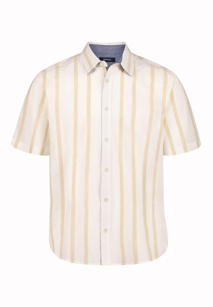 Buffalo David Bitton Sulian Men’s Short Sleeve Striped Shirt COLOR Milk 