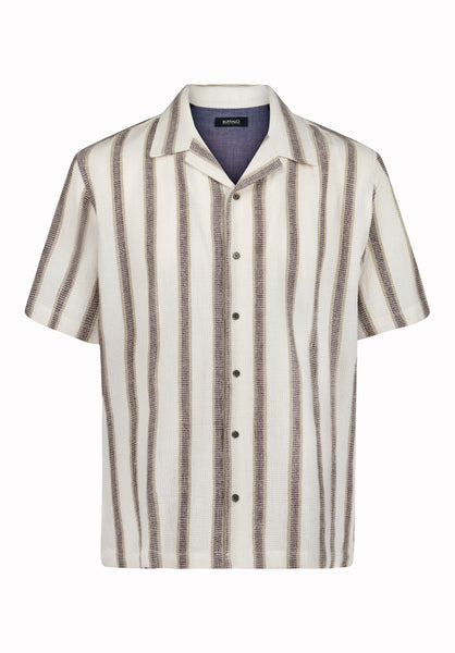 Buffalo David Bitton Soriel Men’s Short Sleeve Striped Shirt COLOR Milk 