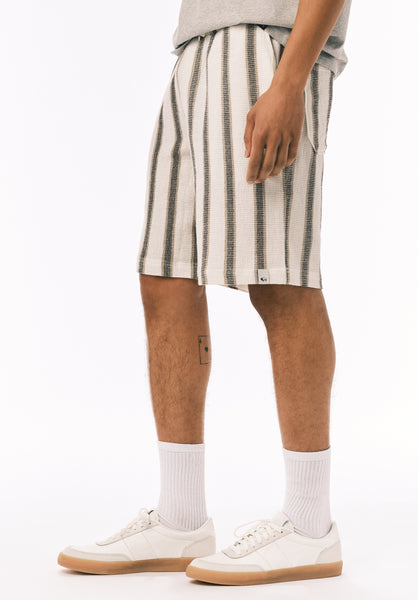 Buffalo David Bitton Haladir Men’s Striped Pull-On Shorts COLOR Milk 