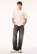 Buffalo David Bitton Tebrew Men's Graphic Short Sleeve Tee, Milk 