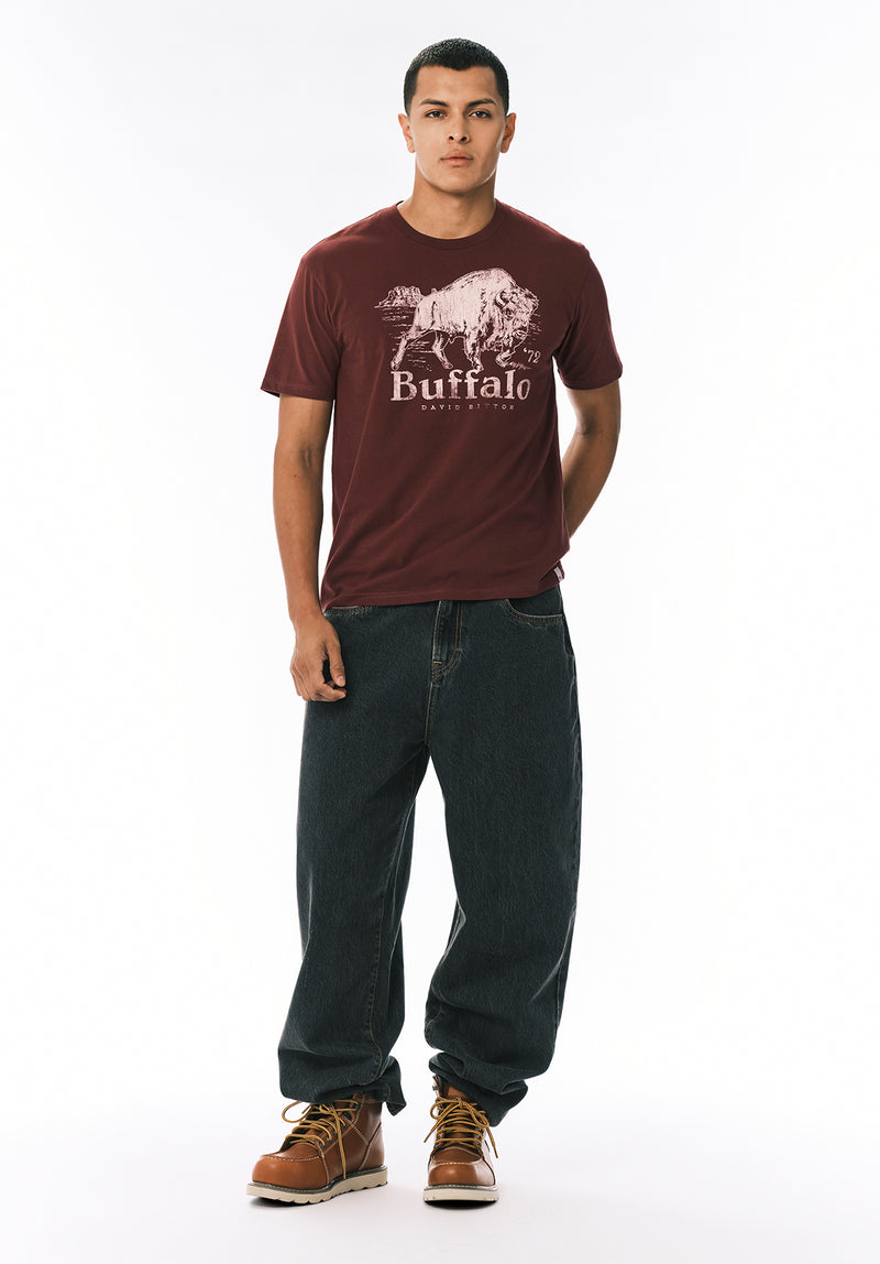 Turbaco Men’s Buffalo Print Graphic T-Shirt, Decadent Chocolate - BM24822