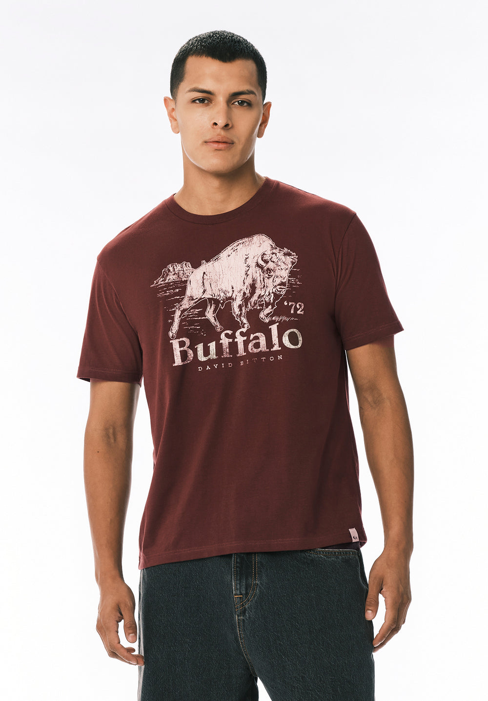 Turbaco Men's Buffalo Print Graphic T-Shirt, Decadent Chocolate