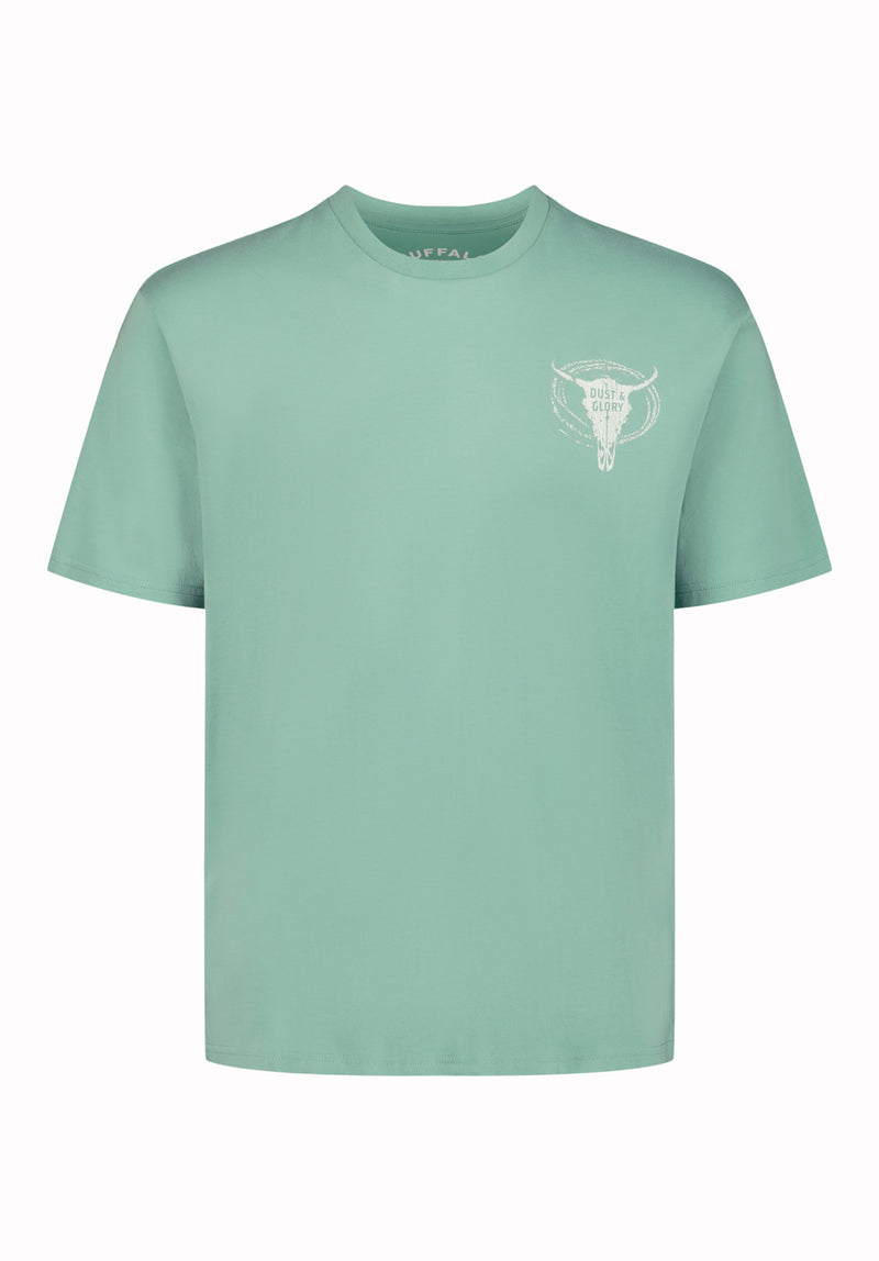 Teyze Men's Dust & Glory Skull Graphic T-Shirt, Creme De Menthe