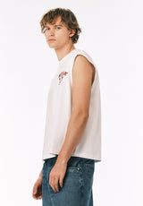 Buffalo David Bitton Kurt Men’s Cropped Graphic Tank COLOR White 