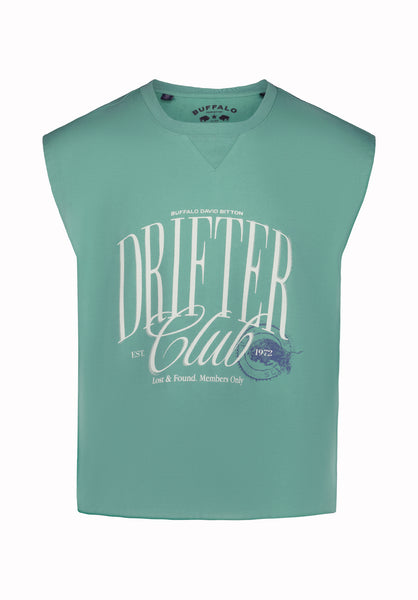 Buffalo David Bitton Kurt Men’s Cropped Graphic Tank COLOR Gossamer Green 