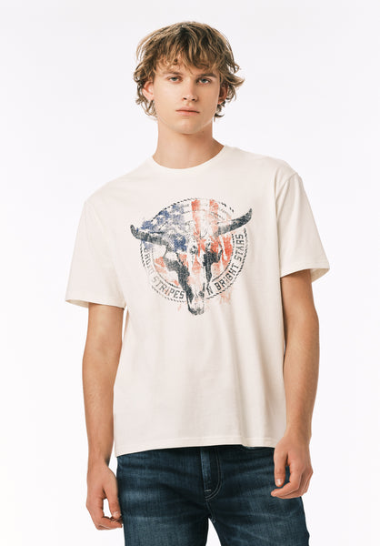 Buffalo David Bitton Texon Men’s Americana Graphic Tee COLOR Milk 
