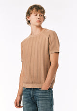 Buffalo David Bitton Wipped Men’s Short Sleeve Sweater Tee COLOR Roebuck 
