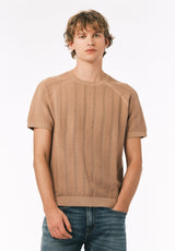 Buffalo David Bitton Wipped Men’s Short Sleeve Sweater Tee COLOR Roebuck 