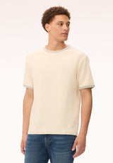 Buffalo David Bitton Kiro Men's Textured Short Sleeve Tee, Milk 