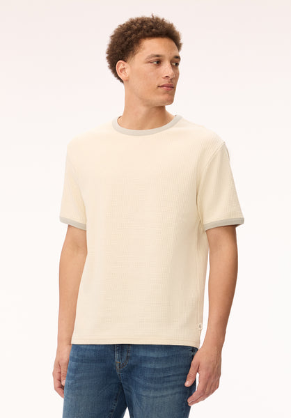 Buffalo David Bitton Kiro Men's Textured Short Sleeve Tee, Milk 