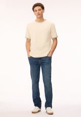 Buffalo David Bitton Kiro Men's Textured Short Sleeve Tee, Milk 