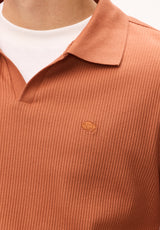 Buffalo David Bitton Kido Men's Ribbed Short Sleeve Polo, Coconut Shell 