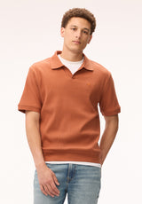 Buffalo David Bitton Kido Men's Ribbed Short Sleeve Polo, Coconut Shell 