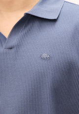 Buffalo David Bitton Kido Men's Ribbed Short Sleeve Polo, Vintage Indigo 