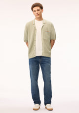 Buffalo David Bitton Wilra Men's Textured Short Sleeve Sweater Shirt, Sage Green 