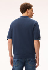 Buffalo David Bitton Wilra Men's Textured Short Sleeve Sweater Shirt, Whale 