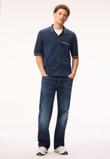 Buffalo David Bitton Wilra Men's Textured Short Sleeve Sweater Shirt, Whale 