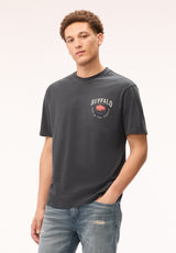 Buffalo David Bitton Tiver Men's Vintage Buffalo Graphic Tee, Black 