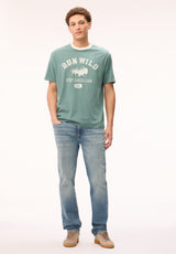Buffalo David Bitton Tareo Men's Run Wild Graphic Tee, North Atlantic 