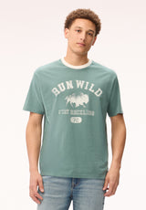 Buffalo David Bitton Tareo Men's Run Wild Graphic Tee, North Atlantic 