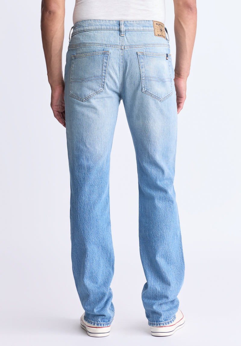 Buffalo David Bitton Straight Six Men's Crinkled and Sanded Jeans color INDIGO