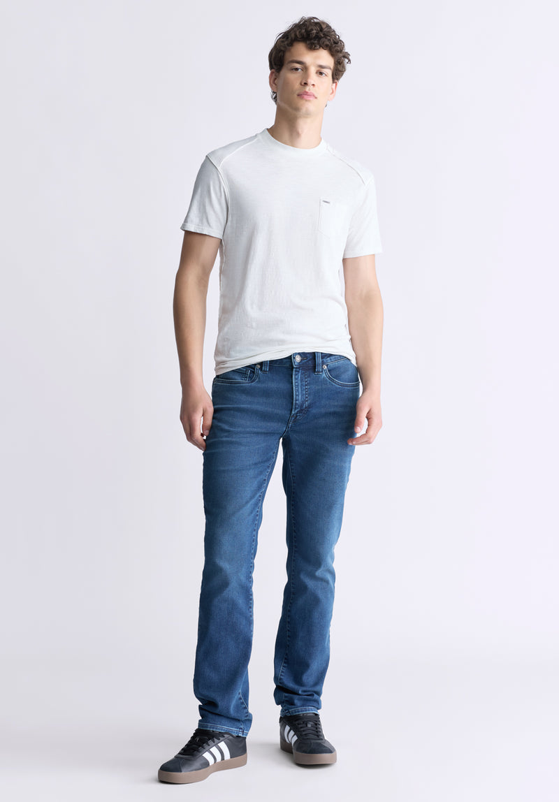 Buffalo David Bitton Straight Six Men's Freedom Flex Jeans color INDIGO