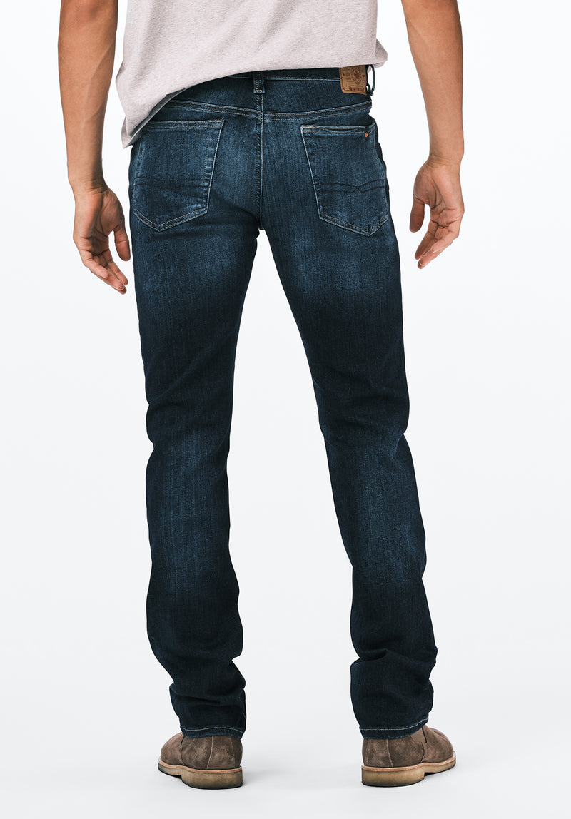 Slim Ash Men's Jeans, Contrast Whiskered Indigo - BM26024