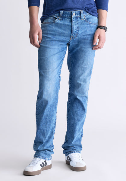 Jean Jambe Droite Six Pour Homme, Indigo Contrastant - BM26028