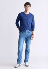 Jean droite pour homme Straight Six, indigo contrastant - BM26028