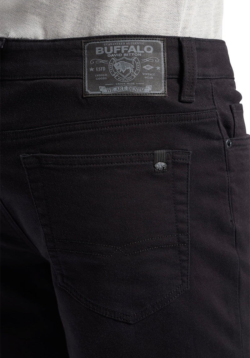 Buffalo David Bitton Relaxed Straight Dean Men's Freedom Flex Shorts color BLACK